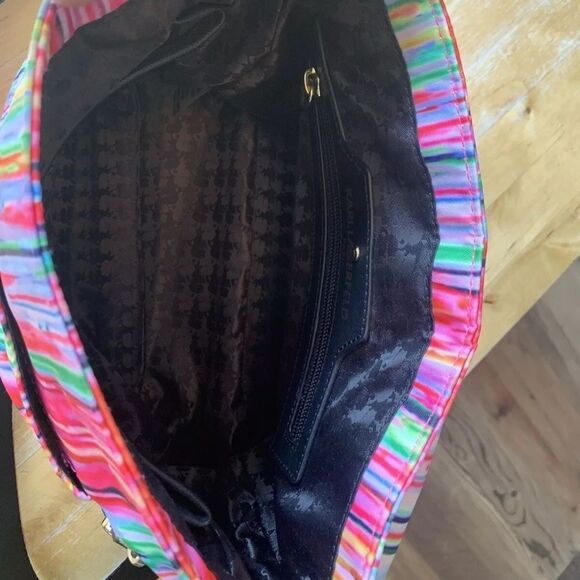 Karl Lagerfeld Paris Crossbody Bag Multi-Color Rainbow Stripes Neon NWOT - Picture 5 of 8